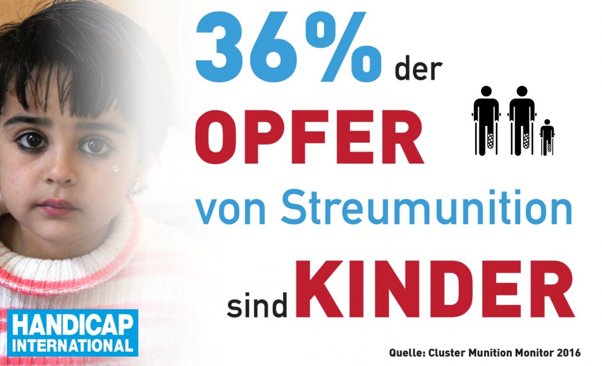 Infografik: 36% der Opfer von Streumunition sind Kinder