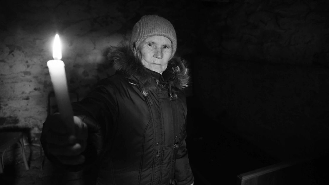 Betroffene Frau in der Ukraine