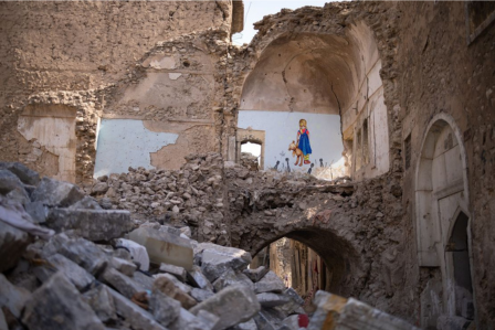 Durch Explosivwaffen zerstörte Altstadt von Mossul (Irak)