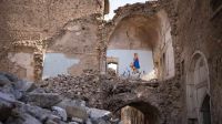 Teile der Altstadt von Mossul (Irak), die stark durch den Einsatz von Explosivwaffen zerstört wurde. 
