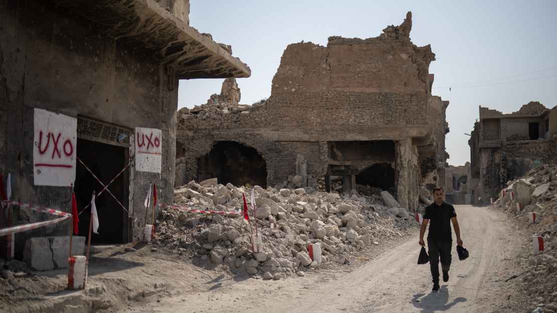 Große Zerstörung durch Explosivwaffen in Mossul (Irak). Große Zerstörung durch Explosivwaffen in Mossul (Irak).