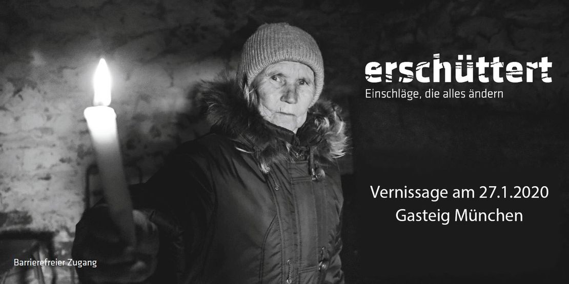 Titelblatt der Ausstellung: Frau aus einem ukrainischen Dorf im Donbass