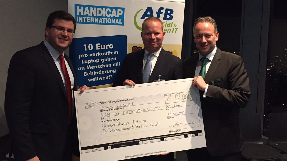 L. Neumayr (Unternehmeredition), Thomas Schiffelmann (HI), G. Thum (W & P) beim letzten Unternehmersalon  2017