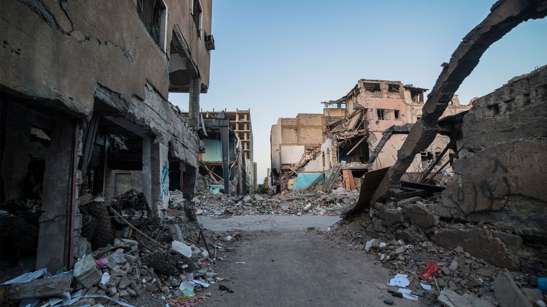 Bild aus Aden (Jemen) nach Luftangriffen in 2017 