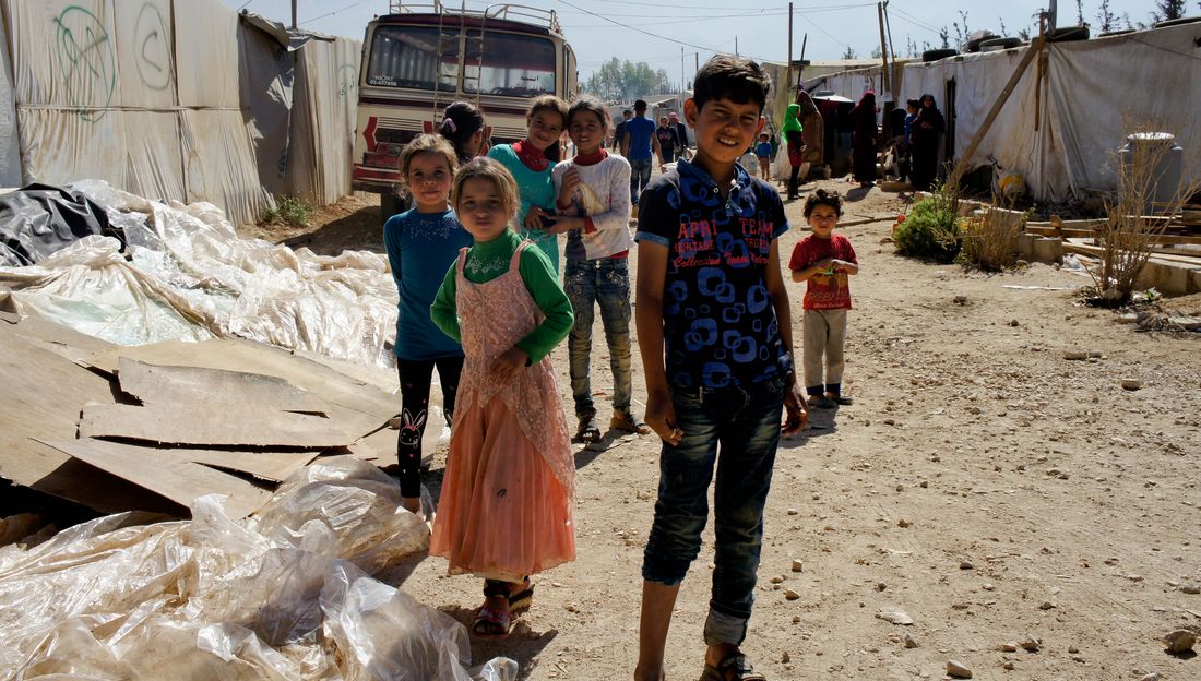 Syrische Flüchtlingskinder in einem Camp im Libanon.