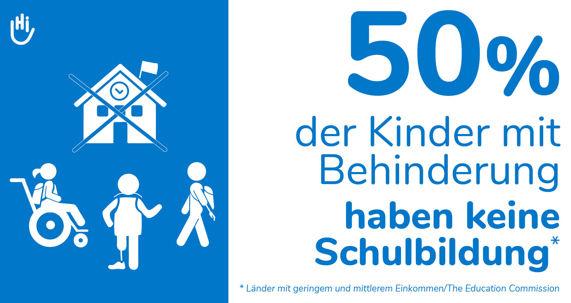 Infografik: 50% der Kinder mit Behinderung haben keine Schulbildung