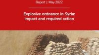 Titelseite des Berichts über explosive Waffen in Syrien; }}