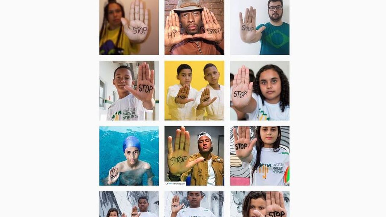 Unterstützer der Stop Bombing Civilians Kampagne mit ihrem Stop-Foto