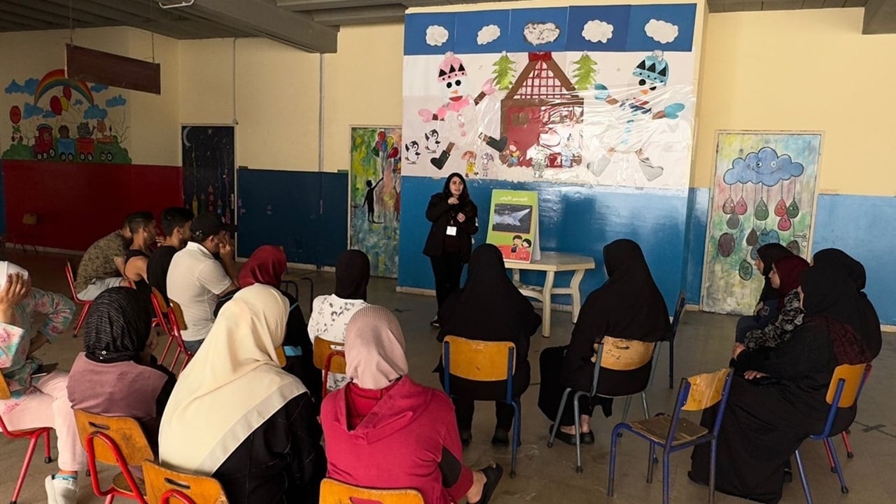 Gefahrenaufklärung in einer Unterkunft für Vertriebene in Beirut