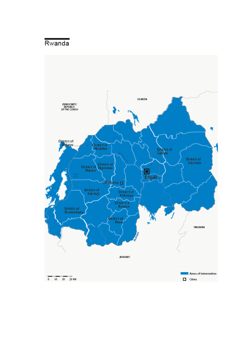 Karte des HI-Einsatzes in Ruanda