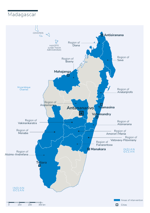 Karte des HI Einsatzes - Madagaskar 