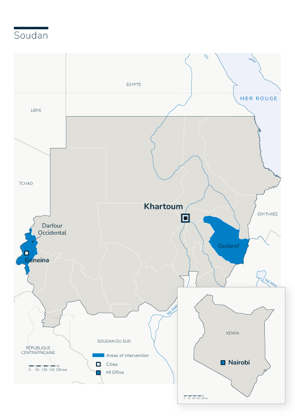 Karte vom HI-Einsatz Sudan