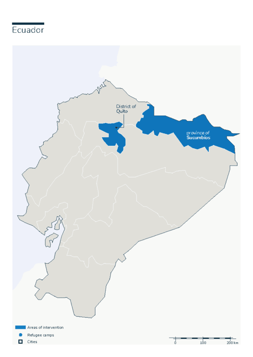 Karte des HI-Einsatzes in Ecuador