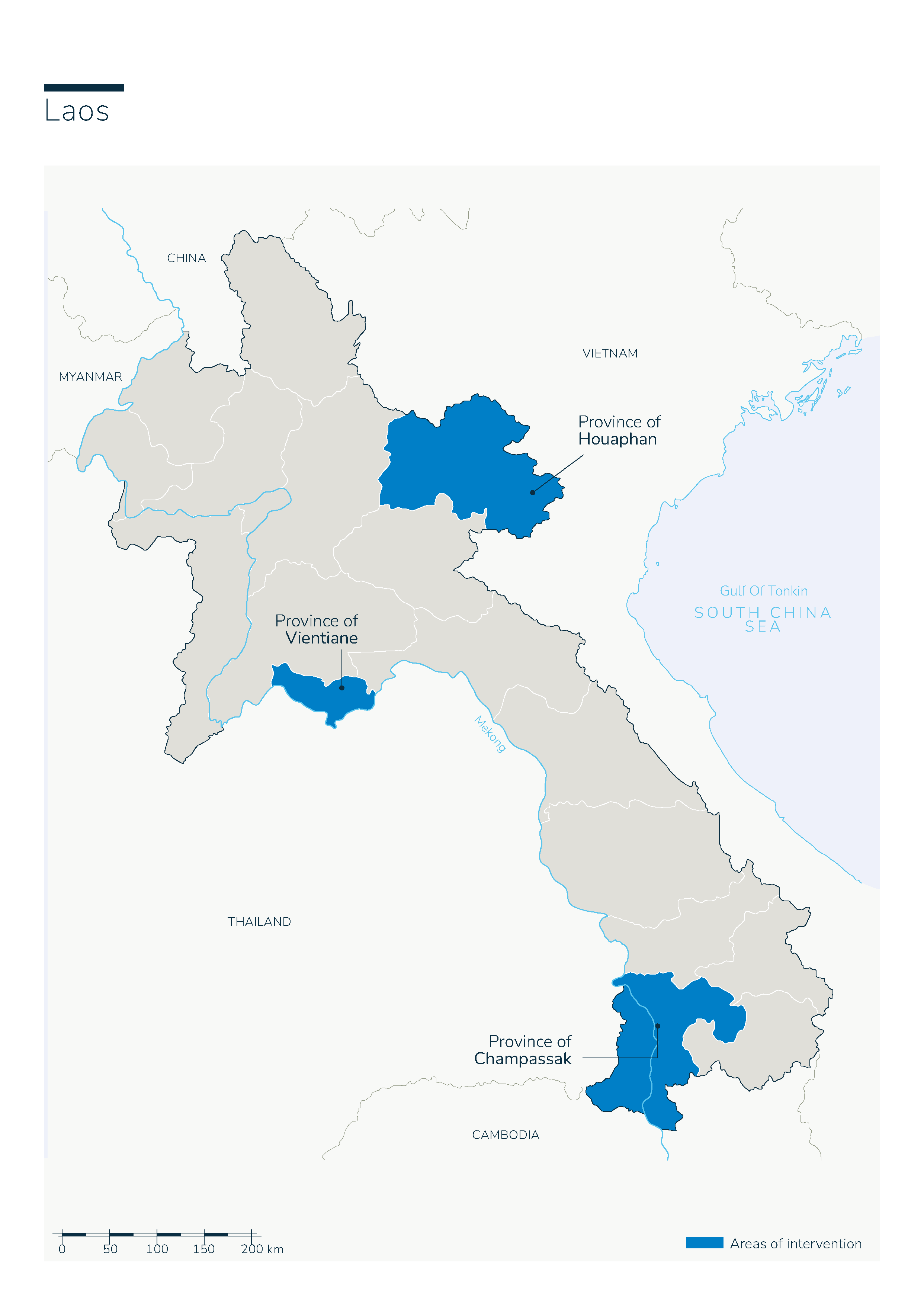 Karte des HI-Einsatzes in Laos