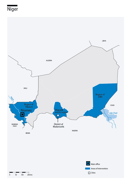 Karte des HI-Einsatzes im Niger