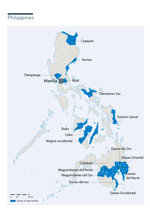 Karte des HI-Einsatzes auf den Philippinen