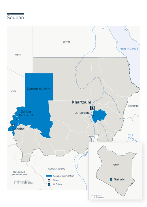 Karte vom HI-Einsatz Sudan